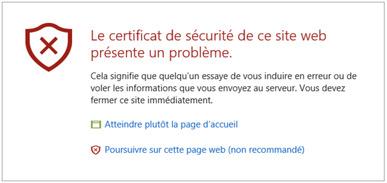 certificat non reconnu