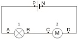 circuit serie pile, lampe, moteur